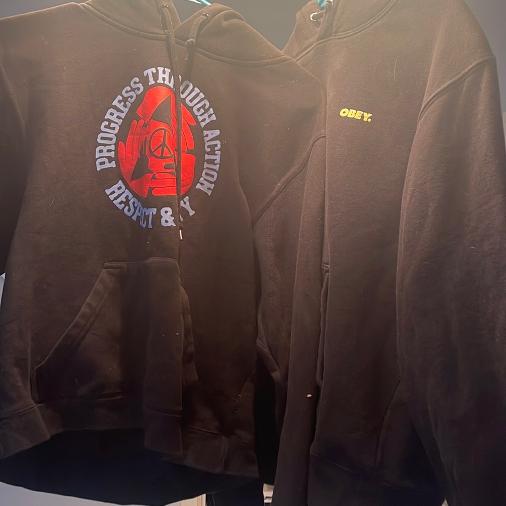 2 obey hoodies skater style